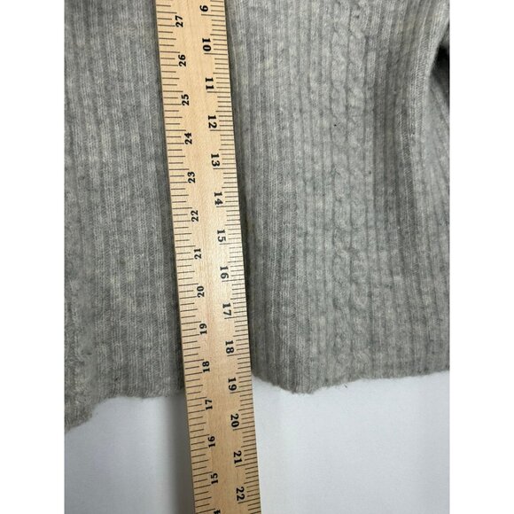Limited Womens  Cardigan Sweater V-neck  Size M Lambswool & Angora Blend Gray - Picture 6 of 10